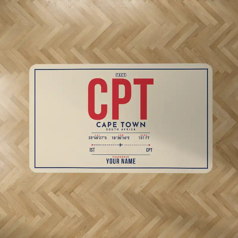 Cape Town International Airport (CPT) Carpets - Carpet Rectangle - ID Tag + Name - Beige V2