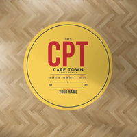 Thumbnail for Cape Town International Airport (CPT) Carpets - Carpet Round - ID Tag + Name - Yellow V2