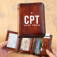 Thumbnail for Cape Town International Airport (CPT) Leather Wallets - Printed Leather Wallet - Code