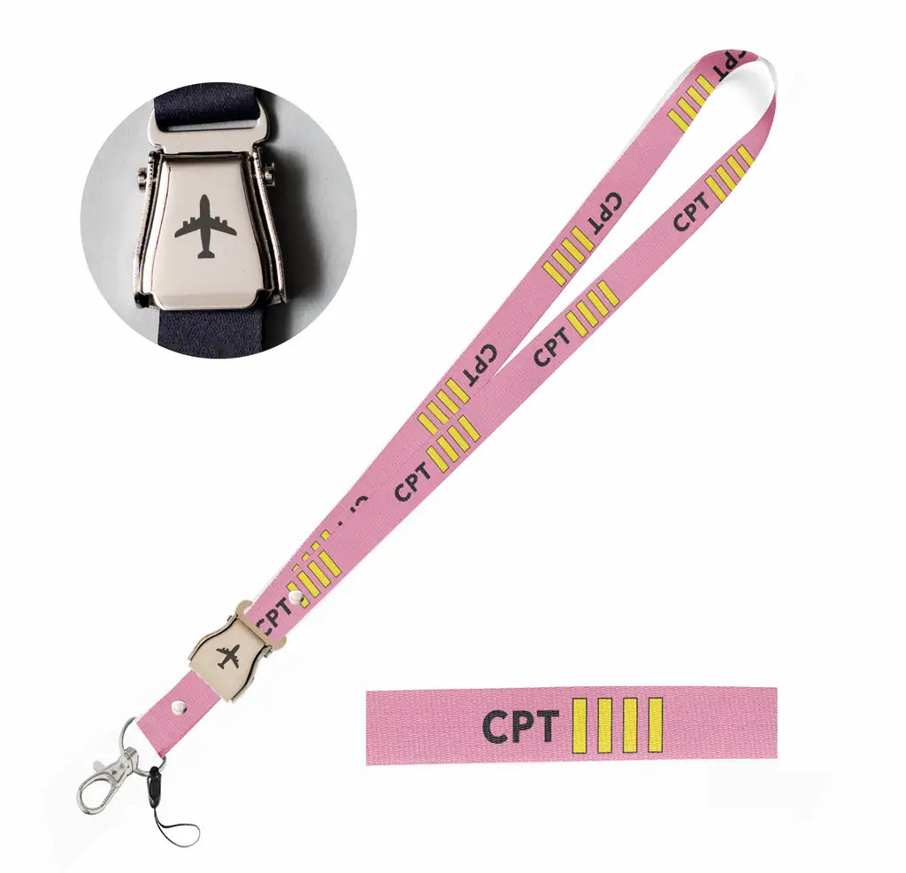 CPT & 4 Lines seat belt lanyard - pink
