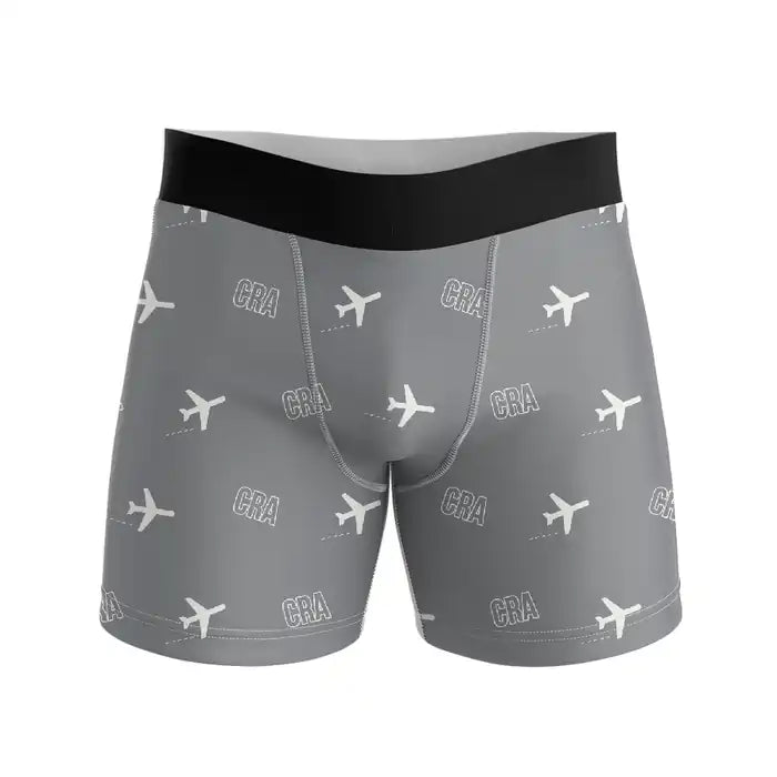 Craiova International Airport (CRA) Men Boxers - Pattern - Gray