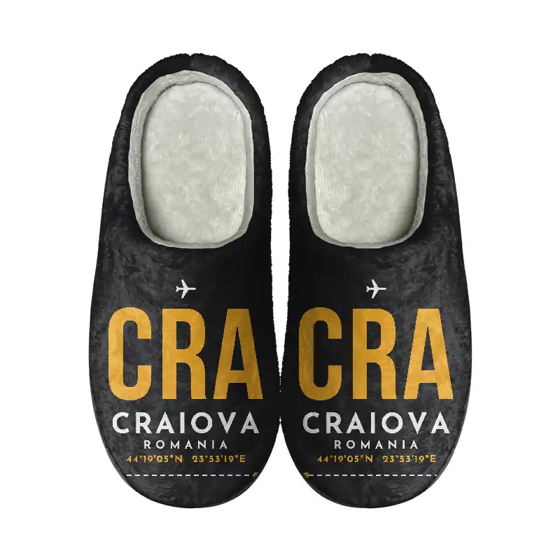 Craiova International Airport (CRA) Slippers & Flip Flops - Slippers - Cotton - Code - Same - Black