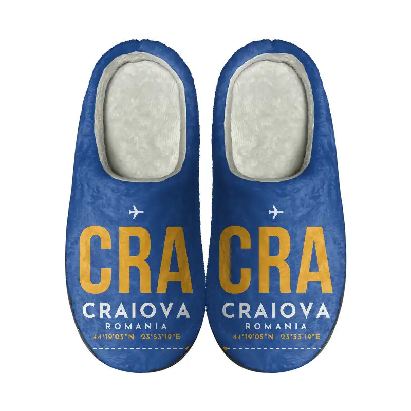 Craiova International Airport (CRA) Slippers & Flip Flops - Slippers - Cotton - Code - Same - Blue