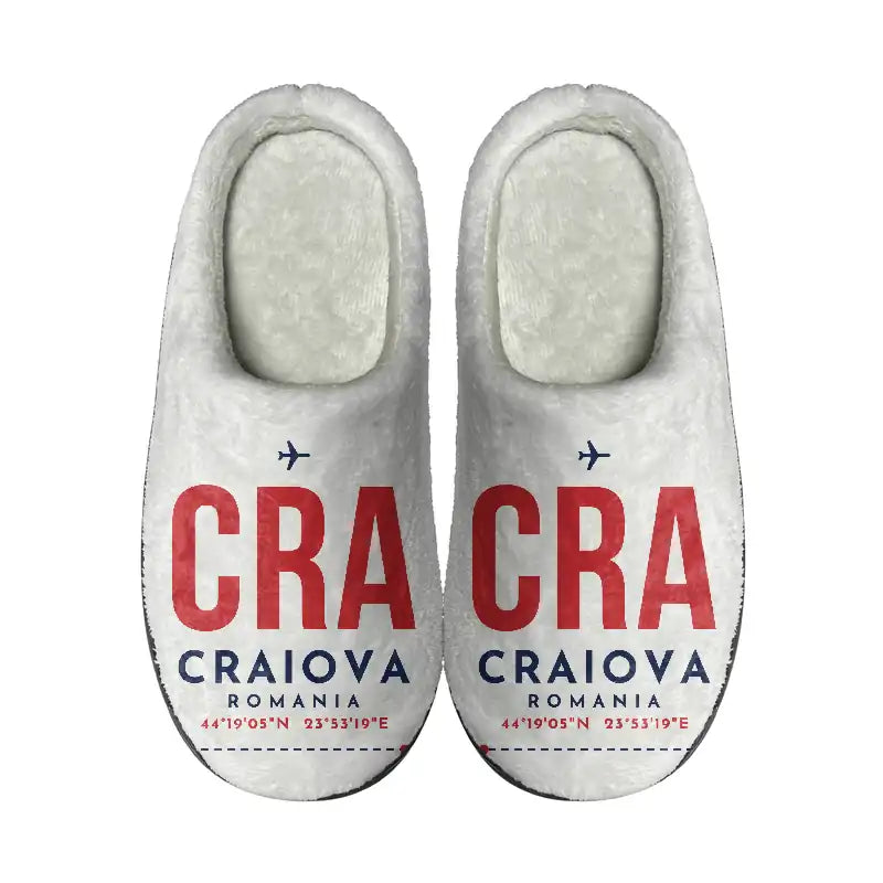 Craiova International Airport (CRA) Slippers & Flip Flops - Slippers - Cotton - Code - Same - White