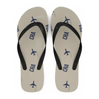 Thumbnail for Craiova International Airport (CRA) Slippers & Flip Flops - Slippers - Flip Flops - Pattern - Beige