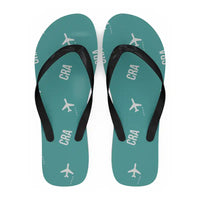 Thumbnail for Craiova International Airport (CRA) Slippers & Flip Flops - Slippers - Flip Flops - Pattern - Turquoise