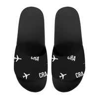 Thumbnail for Craiova International Airport (CRA) Slippers & Flip Flops - Slippers - Sport - Pattern - Black
