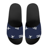 Thumbnail for Craiova International Airport (CRA) Slippers & Flip Flops - Slippers - Sport - Pattern - Navy Blue