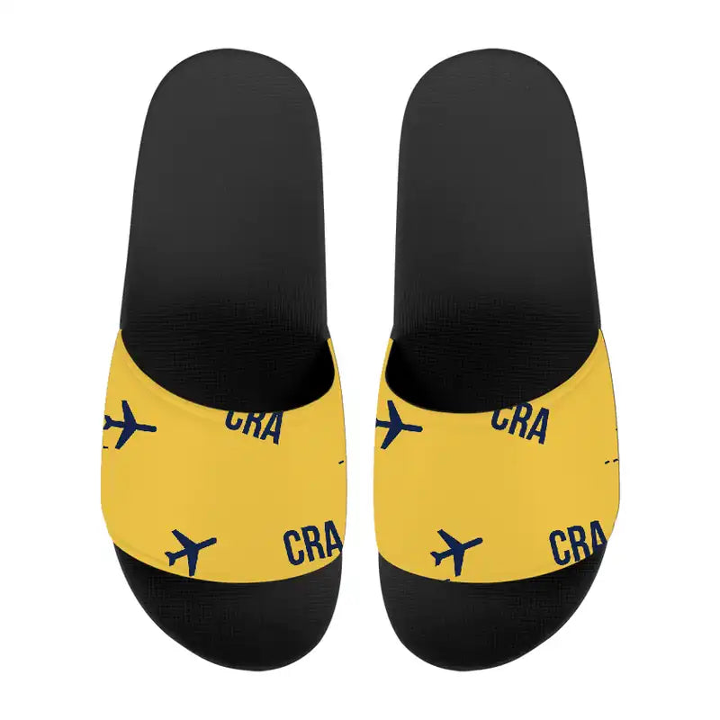 Craiova International Airport (CRA) Slippers & Flip Flops - Slippers - Sport - Pattern - Yellow
