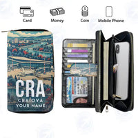 Thumbnail for Craiova International Airport (CRA) Leather Wallets - Zip Long Wallet - Scene + Name