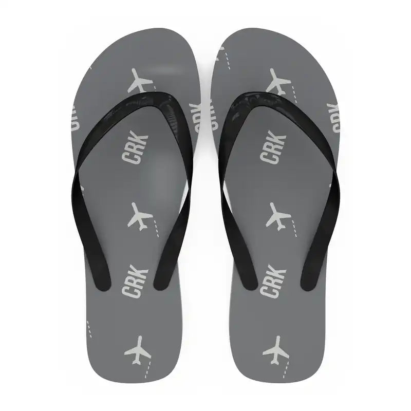 Clark International Airport (CRK) Slippers & Flip Flops - Slippers - Flip Flops - Pattern - Gray