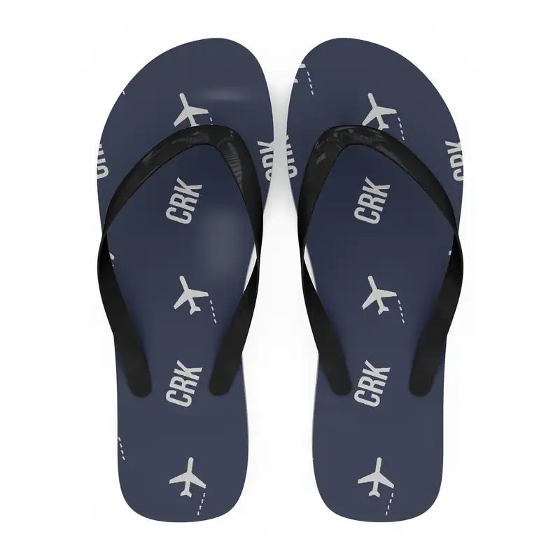 Clark International Airport (CRK) Slippers & Flip Flops - Slippers - Flip Flops - Pattern - Navy Blue