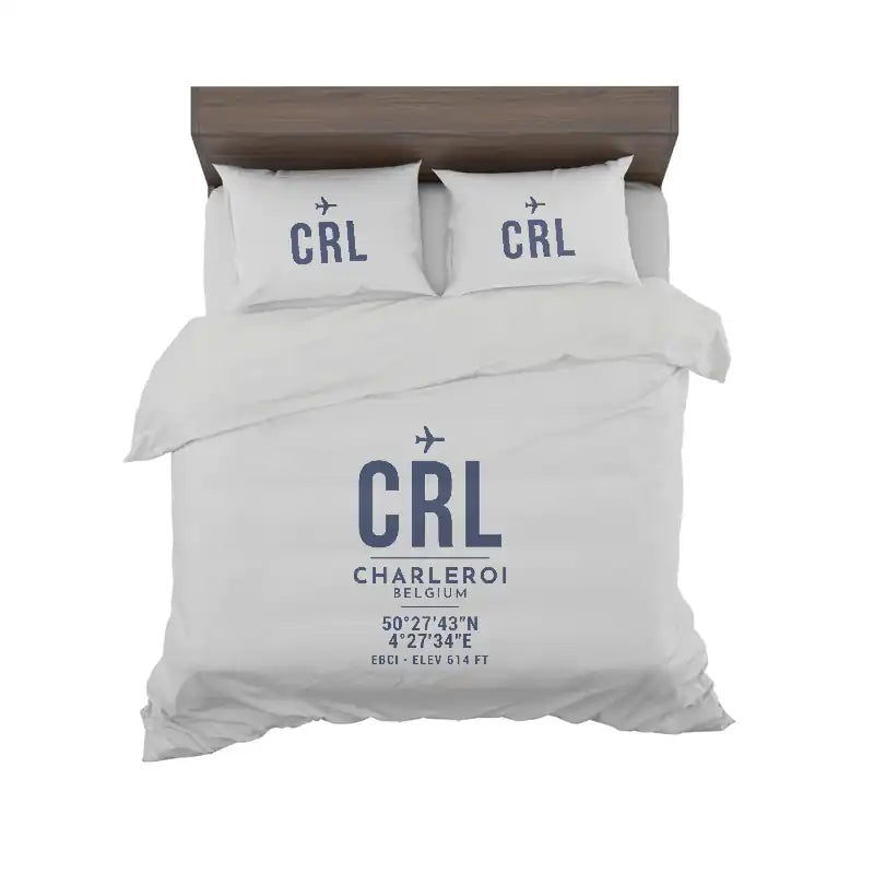 Brussels South Charleroi Airport (CRL) Bedding Sets & Blankets - Bedding Set - ID Tag - Light Gray