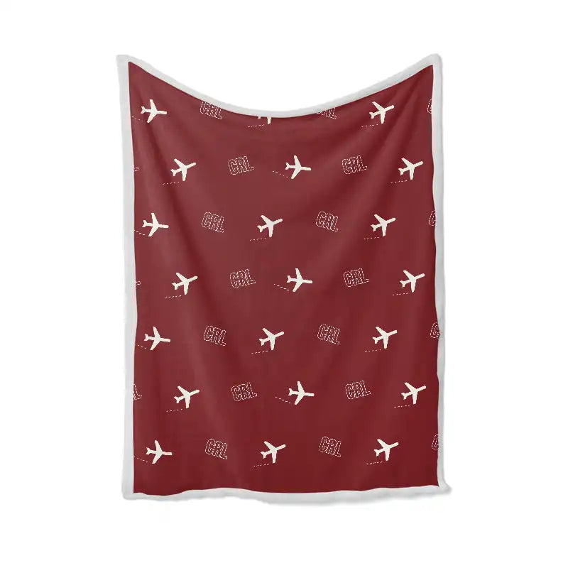 Brussels South Charleroi Airport (CRL) Bedding Sets & Blankets - Blanket - Pattern - Dark Red
