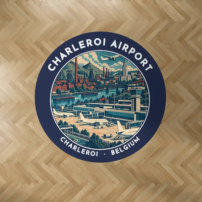 Brussels South Charleroi Airport (CRL) Carpets - Carpet Round - Badge - Dark Blue V2
