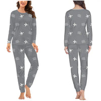Thumbnail for Brussels South Charleroi Airport (CRL) Pajamas - Women Pajamas - Gray
