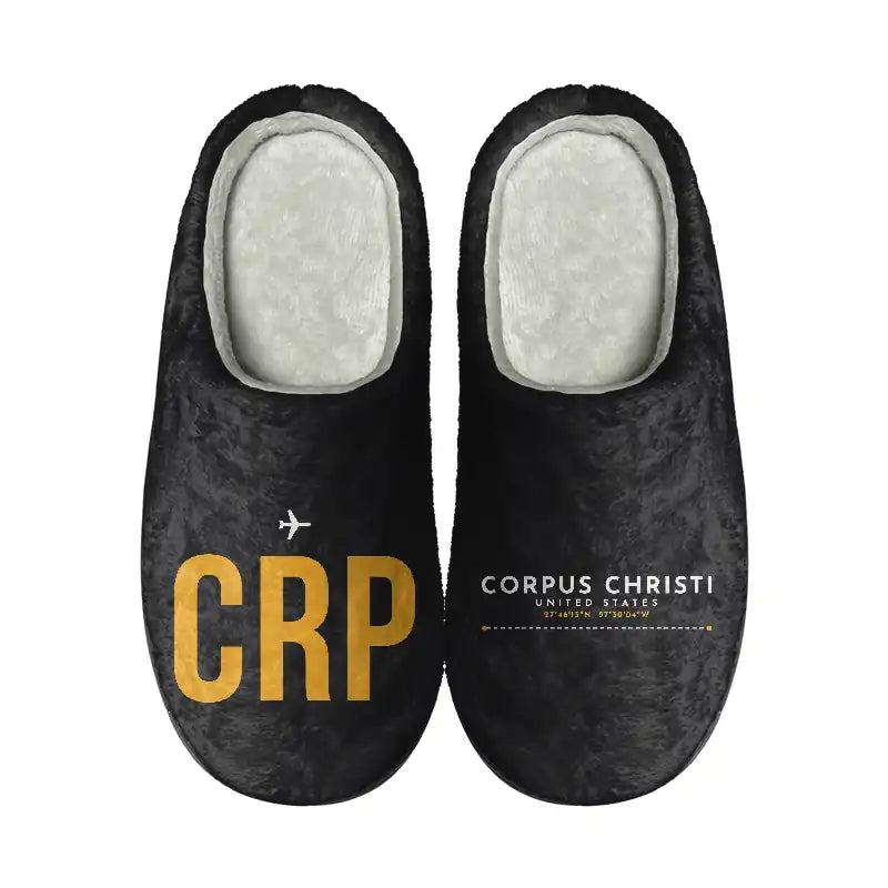 Corpus Christi International Airport (CRP) Slippers & Flip Flops - Slippers - Cotton - Code - Different - Black
