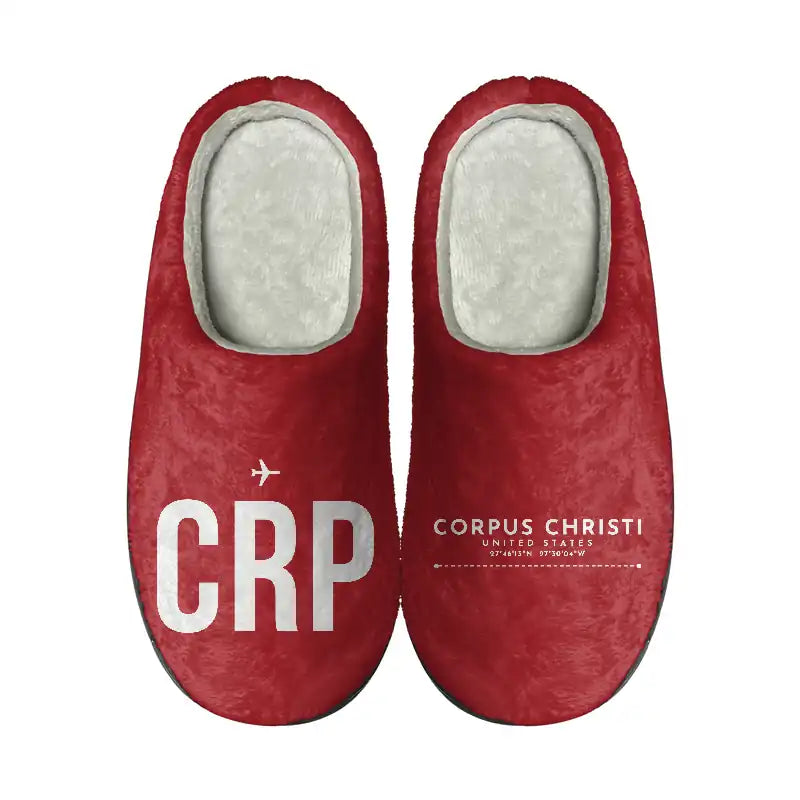 Corpus Christi International Airport (CRP) Slippers & Flip Flops - Slippers - Cotton - Code - Different - Red