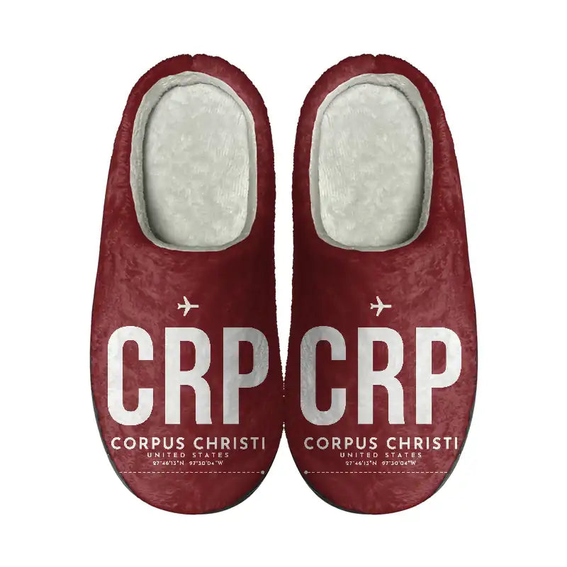 Corpus Christi International Airport (CRP) Slippers & Flip Flops - Slippers - Cotton - Code - Same - Dark Red