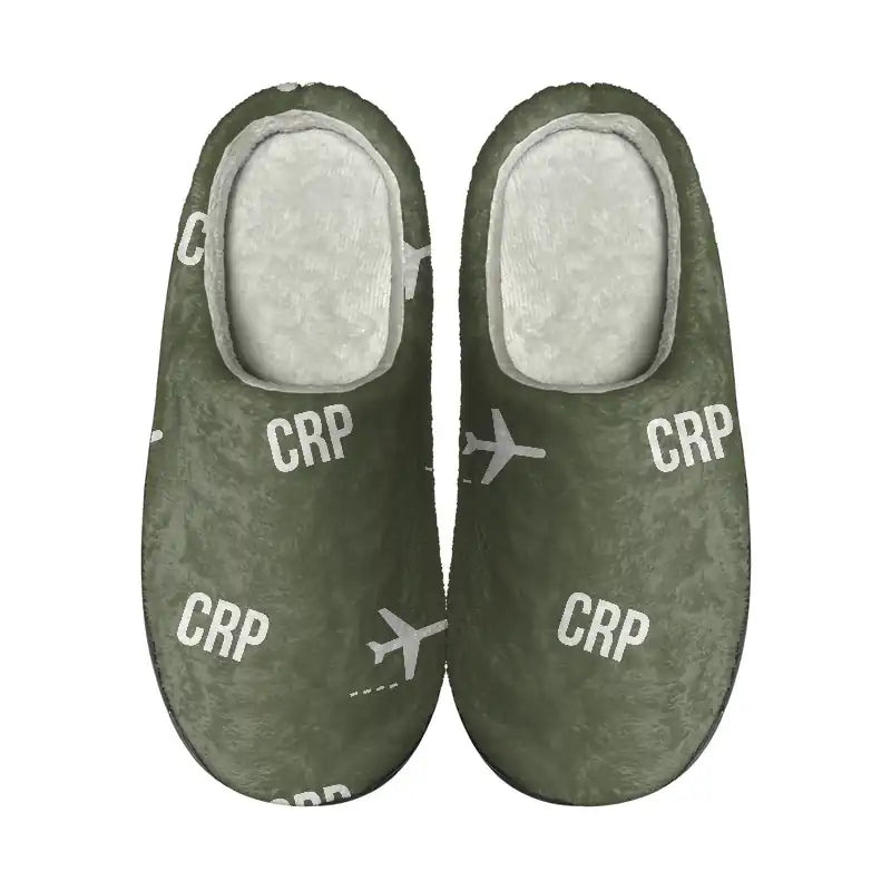 Corpus Christi International Airport (CRP) Slippers & Flip Flops - Slippers - Cotton - Pattern - Green Army
