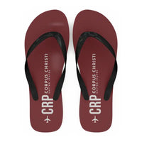 Thumbnail for Corpus Christi International Airport (CRP) Slippers & Flip Flops - Slippers - Flip Flops - Code - Dark Red