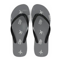 Thumbnail for Corpus Christi International Airport (CRP) Slippers & Flip Flops - Slippers - Flip Flops - Pattern - Gray