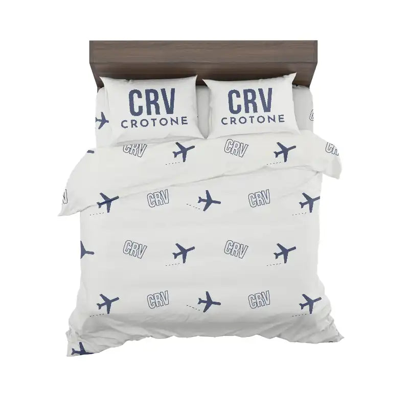 Crotone Airport (CRV) Bedding Sets & Blankets - Bedding Set - Pattern - White