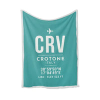 Thumbnail for Crotone Airport (CRV) Bedding Sets & Blankets - Blanket - ID Tag - Turquoise