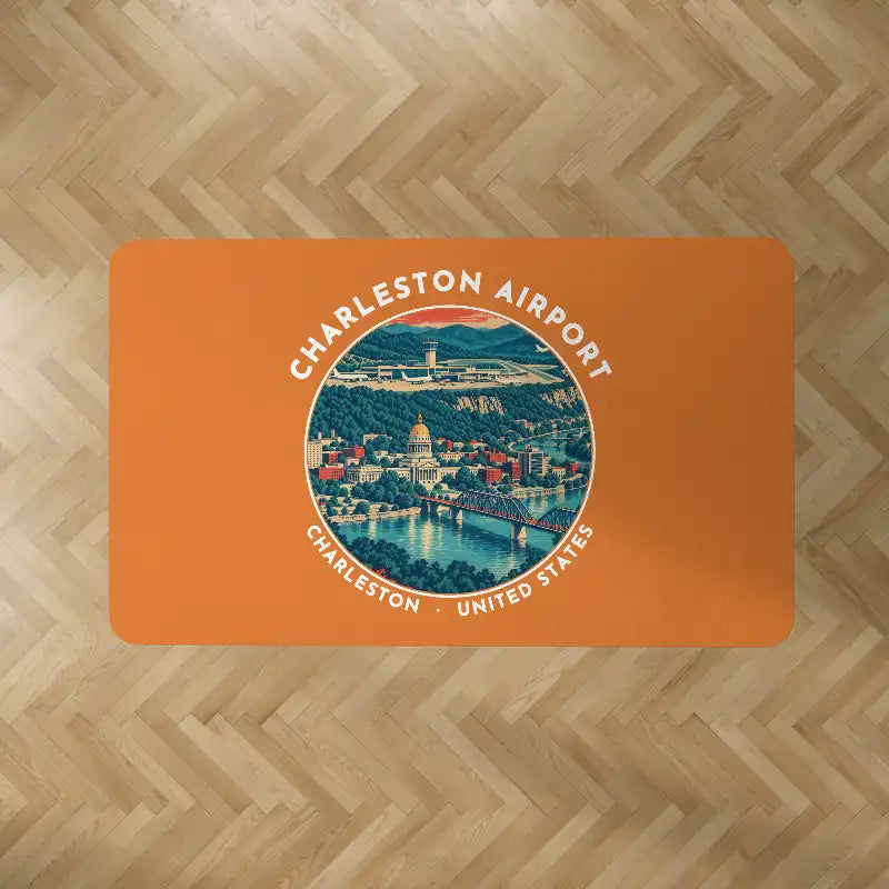 Yeager Airport (CRW) Carpets - Carpet Rectangle - Badge - Orange V2