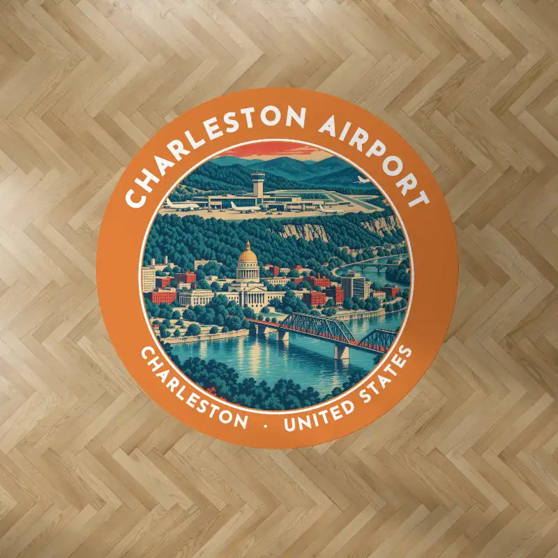 Yeager Airport (CRW) Carpets - Carpet Round - Badge - Orange V2