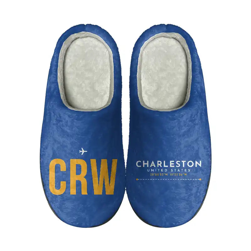 Yeager Airport (CRW) Slippers & Flip Flops - Slippers - Cotton - Code - Different - Blue