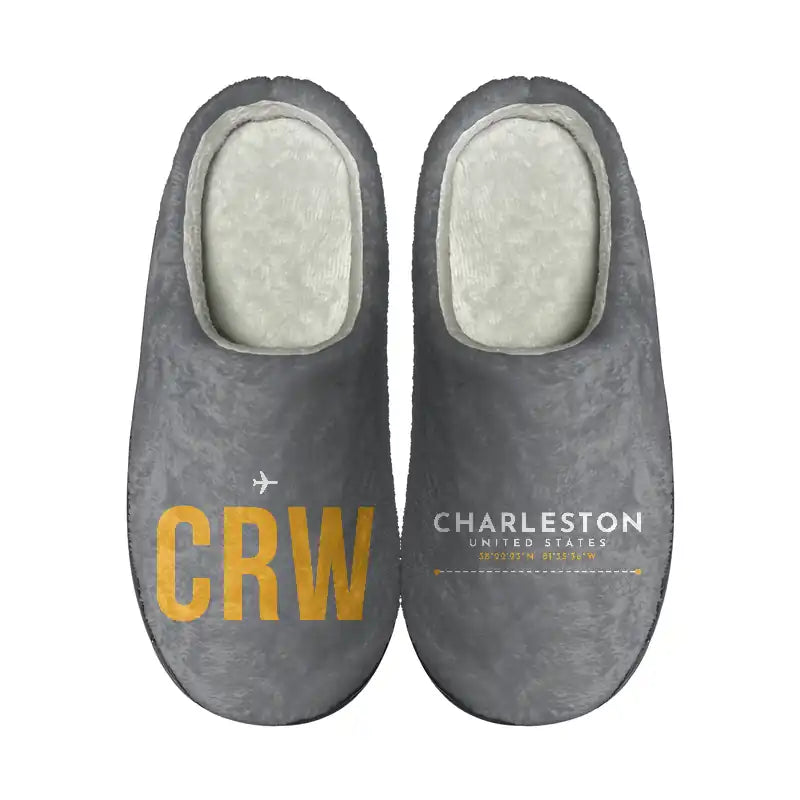 Yeager Airport (CRW) Slippers & Flip Flops - Slippers - Cotton - Code - Different - Gray