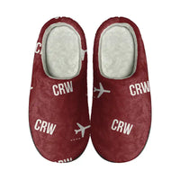 Thumbnail for Yeager Airport (CRW) Slippers & Flip Flops - Slippers - Cotton - Pattern - Dark Red