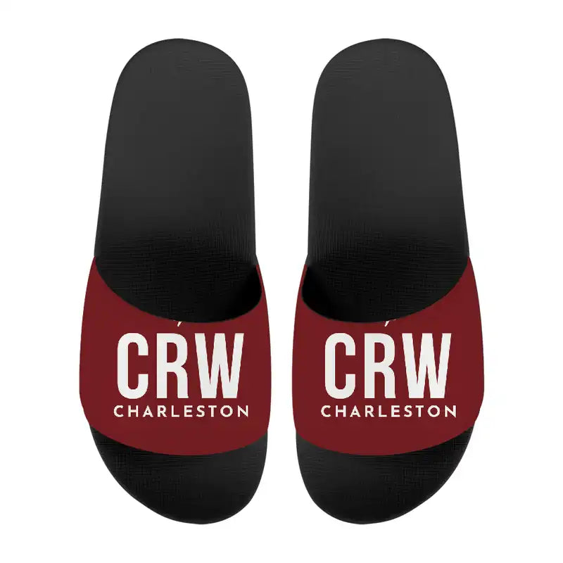 Yeager Airport (CRW) Slippers & Flip Flops - Slippers - Sport - Code - Dark Red