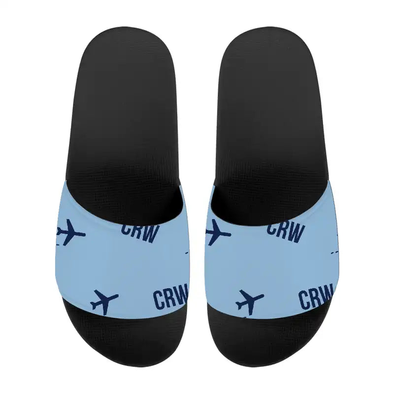 Yeager Airport (CRW) Slippers & Flip Flops - Slippers - Sport - Pattern - Light Blue