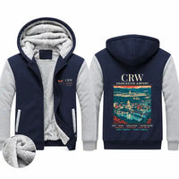 Thumbnail for Yeager Airport (CRW) Zipped Sweatshirts - Poster - Navy & Gray