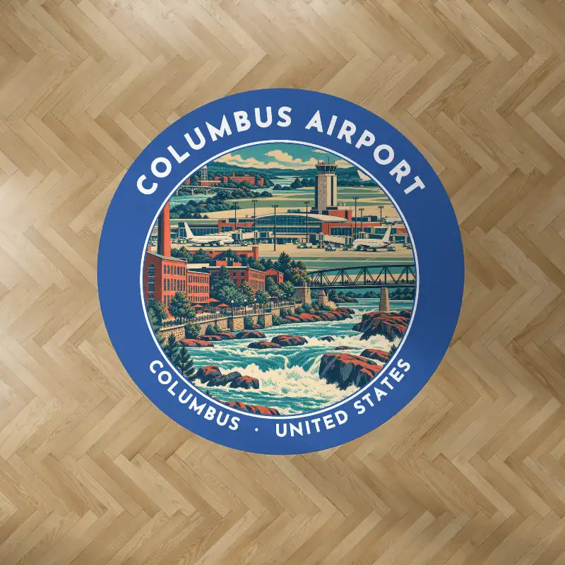 Columbus Airport (CSG) Carpets - Carpet Round - Badge - Blue V2