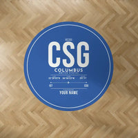 Thumbnail for Columbus Airport (CSG) Carpets - Carpet Round - ID Tag + Name - Blue V2