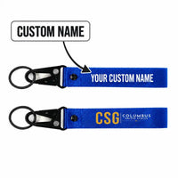 Thumbnail for Columbus Airport (CSG) Hawk-Shaped Key Chains - Hawk Key Chain - Tag - Blue + NAME