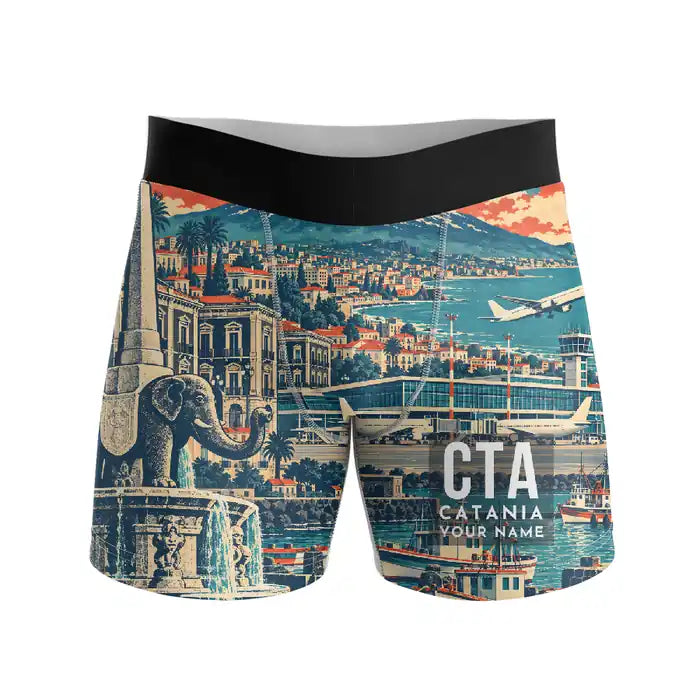 Catania-Fontanarossa Airport (CTA) Men Boxers - Scene + Name