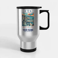 Thumbnail for Catania-Fontanarossa Airport (CTA) Travel Mugs - Poster + Name - Stainless Steel with Holder - Silver