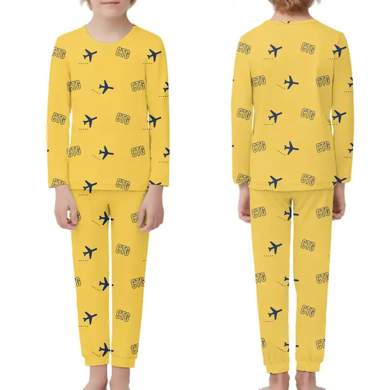 Rafael Nunez International Airport (CTG) Pajamas - Children Pajamas - Yellow