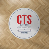 Thumbnail for New Chitose Airport Sapporo (CTS) Carpets - Carpet Round - ID Tag + Name - Light Gray V2
