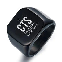 Thumbnail for New Chitose Airport Sapporo (CTS) Rings - Ring - Black + Name