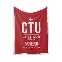 Thumbnail for Chengdu Shuangliu International Airport (CTU) Bedding Sets & Blankets - Blanket - ID Tag - Red