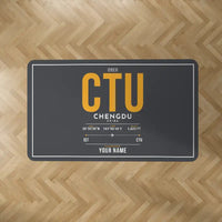 Thumbnail for Chengdu Shuangliu International Airport (CTU) Carpets - Carpet Rectangle - ID Tag + Name - Dark Gray V2