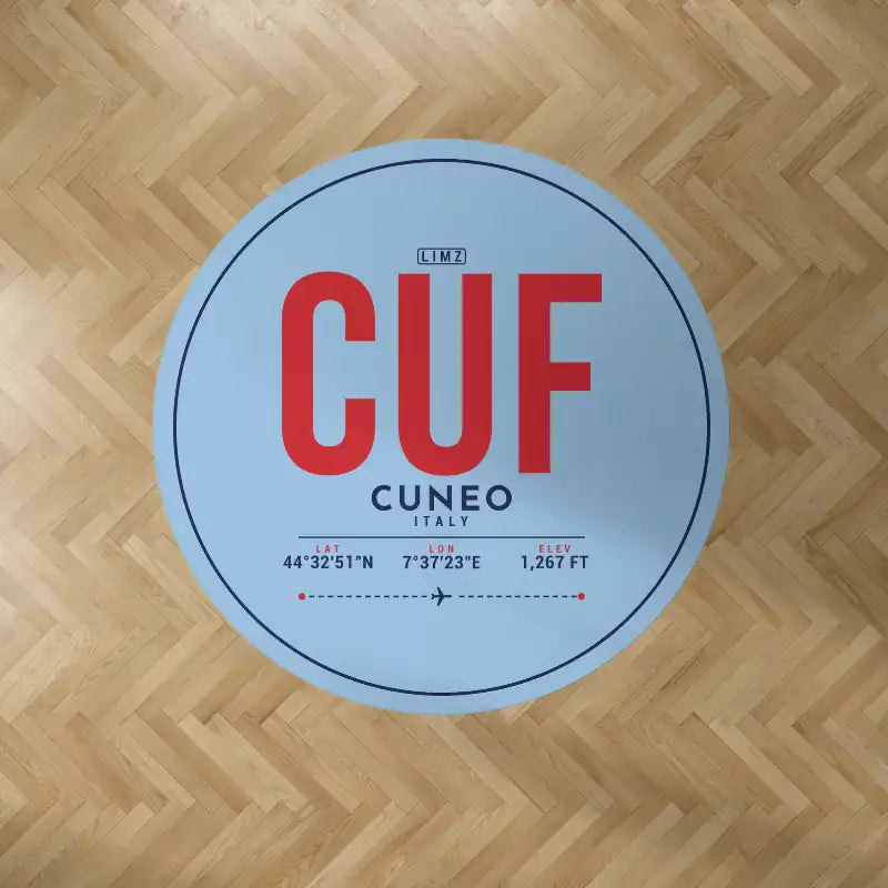 Cuneo International Airport (CUF) Carpets - Carpet Round - ID Tag - Light Blue V2