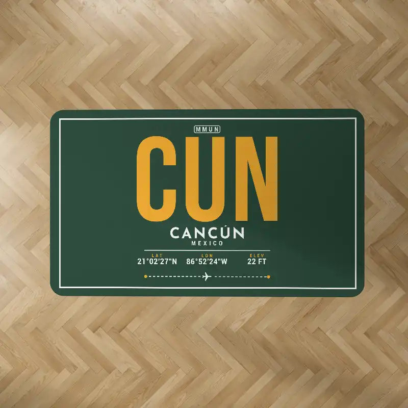 Cancún International Airport (CUN) Carpets - Carpet Rectangle - ID Tag - Dark Green V2