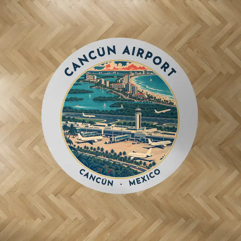 Cancún International Airport (CUN) Carpets - Carpet Round - Badge - Light Gray V2