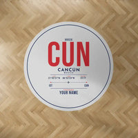Thumbnail for Cancún International Airport (CUN) Carpets - Carpet Round - ID Tag + Name - Light Gray V2